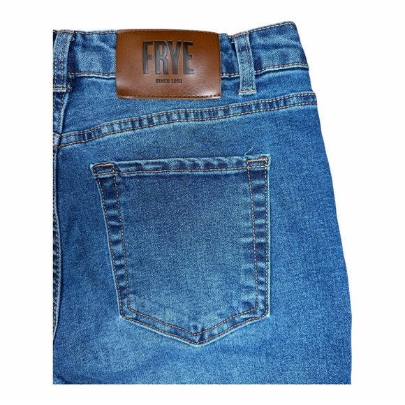 Frye Medium Wash Stretch Straight Leg Jeans | Sz 27 (US 4) Capsule Wardrobe - Picture 9 of 9